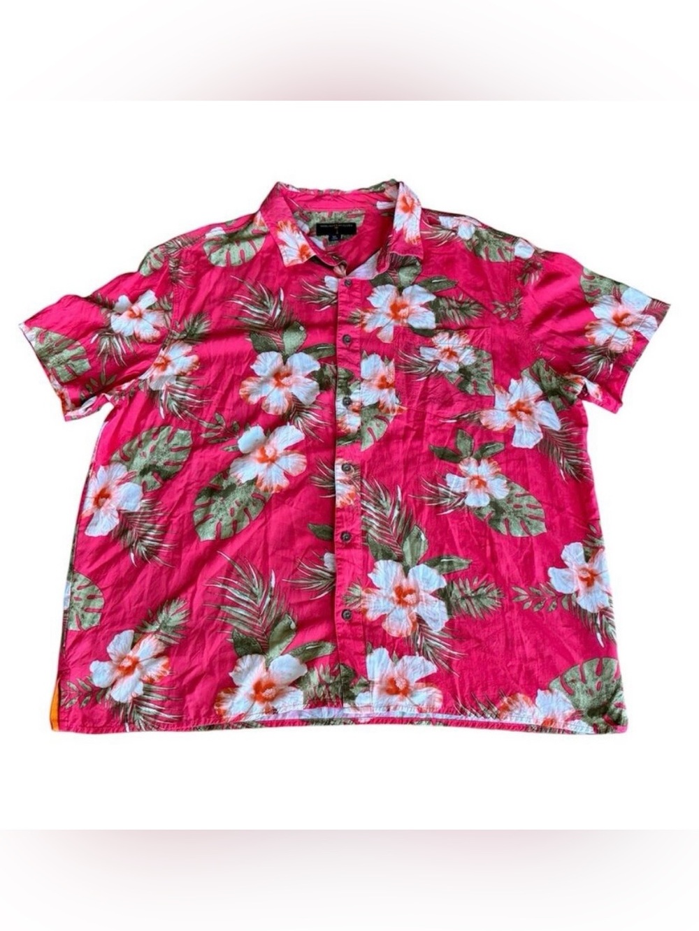 Margaritaville Island Wear Red Tropical Floral Hawaiian Aloha Shirt Sz XL